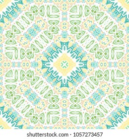 Sealmess ornamental vector pattern, pastel colors, on white background