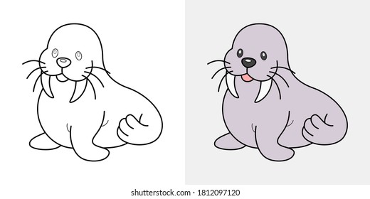 sellos libro de colorear o página, ilustración vectorial