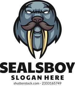 Seals Head Mascot Logo Design