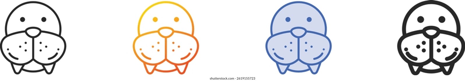seals icon.Thin Linear, Gradient, Blue Stroke and bold Style Design Isolated On White Background
