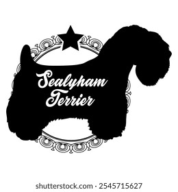 Sealyham Terrier dog silhouette, dog, dog breeds,  vector, silhouette, logo design, animal, illustration, icon, sign, black, pet