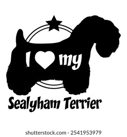  Sealyham Terrier dog silhouette, i love my dog,  dog, dog breeds, logo, vector, silhouette, animal, illustration, icon, sign, black, pet,