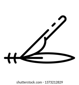 Seam cutting icon. Outline seam cutting vector icon for web design isolated on white background
