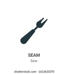 Seam glyph icon vector on white background. Flat vector seam icon symbol sign from modern sew collection for mobile concept and web apps design.