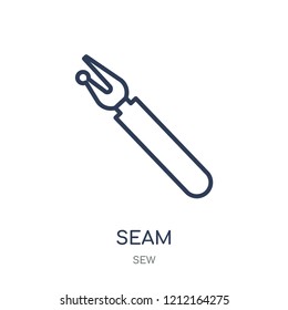 Seam icon. Seam linear symbol design from Sew collection. Simple outline element vector illustration on white background.