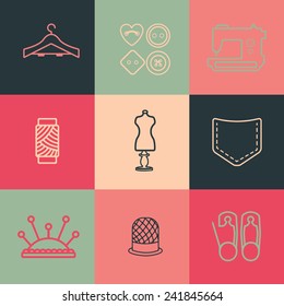 Seam Icons Set. Vector icons