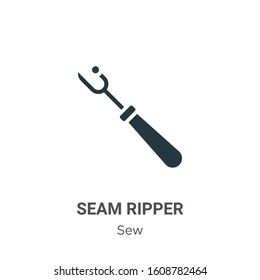 Seam ripper glyph icon vector on white background. Flat vector seam ripper icon symbol sign from modern sew collection for mobile concept and web apps design.