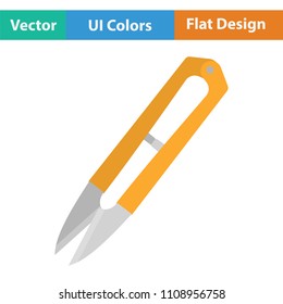 Seam ripper icon. Flat color design. Vector illustration.