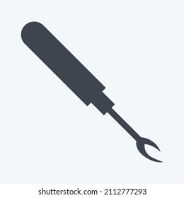 Seam Ripper Icon in trendy glyph style isolated on soft blue background