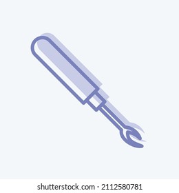 Seam Ripper Icon in trendy two tone style isolated on soft blue background