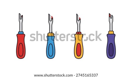 Seam Ripper Line art modern soft tone illustration