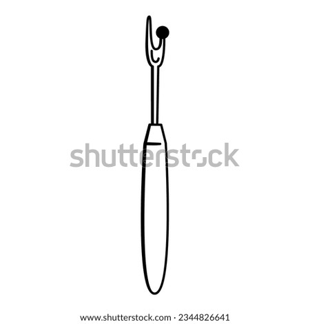 Seam ripper on white background.