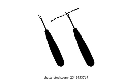 Monochrome Silhouette Seam Ripper Tool Stock Vector (Royalty Free