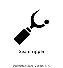 Seam ripper vector Glyph Cricle Icon.Eps file 10