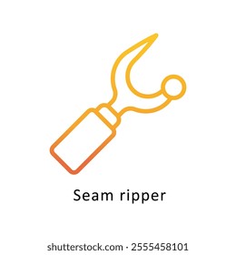 Seam ripper Vector Gradient Outline Icon. Eps file 10