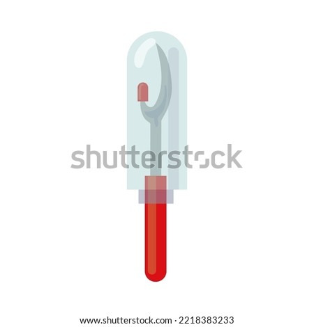 Seam ripper vector illustration. Cartoon doodle of tool for needlework. Seam ripper isolated on white background. Fashion, embroidery concept