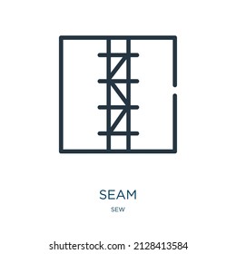seam thin line icon. textile, fashion linear icons from sew concept isolated outline sign. Vector illustration symbol element for web design and apps.