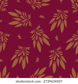 seameless floral pattern decoration on lite red