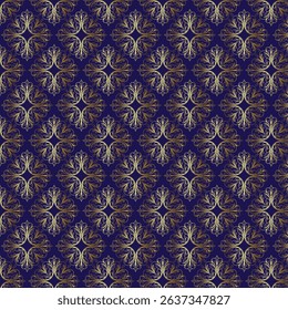 Seameless floral pattern on Blue background 