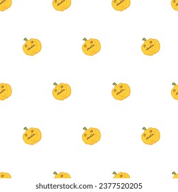 seamess pattern cartoon of pumpkin or Jack of the lantern for halloween party