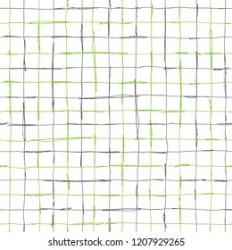 Seamlaess pattern design with artistic hand drawn lines, checkered grid, square composition, creative repeat background