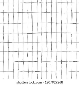Seamlaess pattern design with artistic hand drawn lines, checkered grid, square composition, creative repeat background