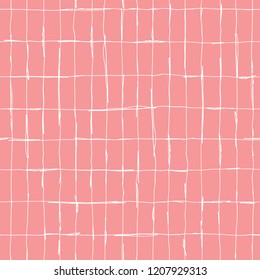 Seamlaess pattern design with artistic hand drawn lines, checkered grid, square composition, creative repeat background