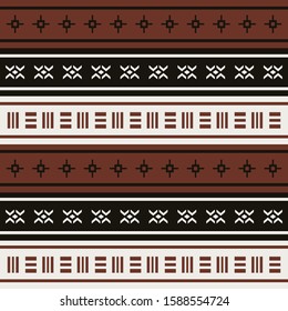 Seamleas geometric pattern design on brown and black color. Fabric, textile motif