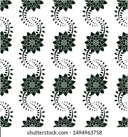 
seamleas pattern with abstract floral designs. white background.