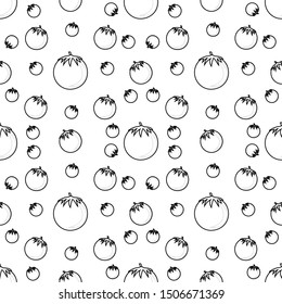 
seamleas pattern with abstract tomato motif illustration design. with black and white textiles.