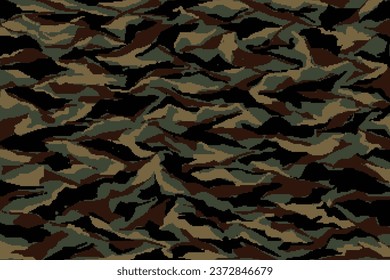 Seamleass military digital camouflage with dark green tone 