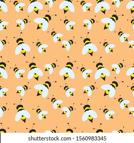 seamleass pattern : flying cartoon bees and flowers Seamless Pattern ,for print on fabric,textile,book cover ,packaging