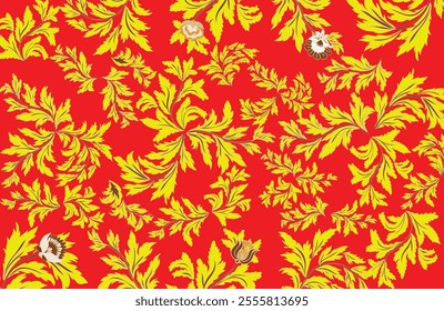 Seamleass pattern with nature leaves