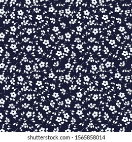 seamleass pattern : Small Vintage Floral Seamless Pattern ,for print on fabric,textile,book cover ,packaging , wedding invitation , white and black