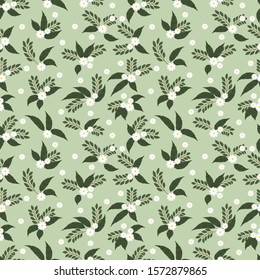 seamleass pattern : Small Vintage Floral Seamless Pattern Design  ,for print on fabric textile , book cover , packaging , wedding invitation