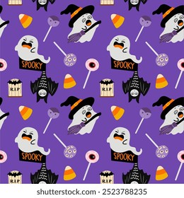 seamlees pattern of halloween spooky