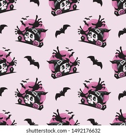 Seamlees Pattern Halloween Theme Vector