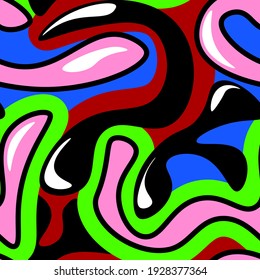 Seamles abstract urban colorful pattern with wave shapes