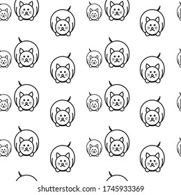Seamles black cat lines, cute pet, element vector drawing. It looks suitable for decoration, background, wallpaper, pattern, wrapping paper and other pattern needs
