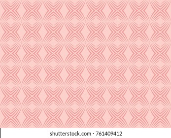 Seamles curve repeating pattern vector. Design arc line pink on light pink background for print.