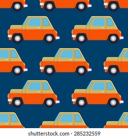 Seamles cute car pattern. Wallpaper background. vector illustration