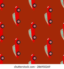 Seamles cute car pattern. Wallpaper background. vector illustration