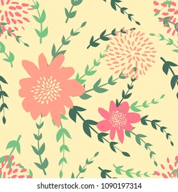 Seamles cute floral pattern
