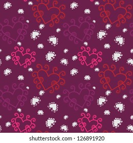 Seamles decorative heart pattern