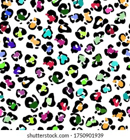 Seamles faux leopard trendy skin pattern. Abstract animal print. Leo Animal Splat. Make Cheetah Print. Cheetah Leather Camouflage. Vector template for the design of fabrics, bags, furniture trim