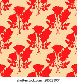 Seamles floral background with roses. Vector illustration
