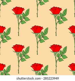 Seamles floral background with roses. Vector illustration
