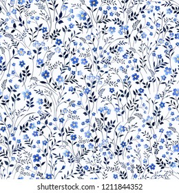 seamles floral pattern with meadow flowers