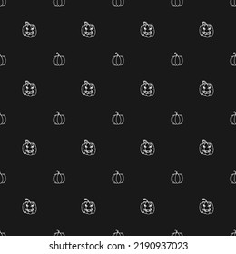 Seamles halloween pattern with scary pumpkin. Doodle halloween pumpkin background