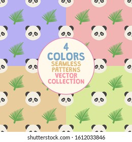 seamles panda patterns cute textile vector